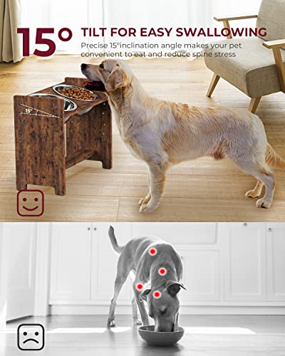 image for Vantic Elevated Dog Bowls, Adjustable Raised Dog Bowl Stand for Large 