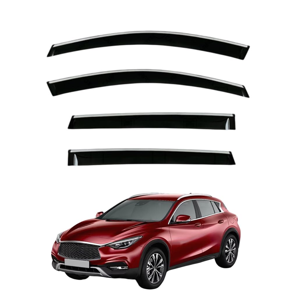QOEMRHELT 4pc Set In-Channel Wind Deflectors, for INFINITI QX30 H15 2016-2019 Window Visors Rain Guards Vent Visors Rain & Sun Protection,Car Accessories