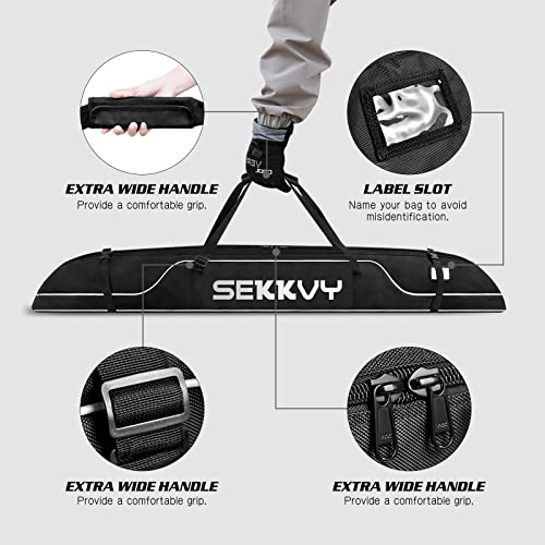 170Cm/67In Single Ski Bag Snowboard Bag 600D Waterproof Oxford Cloth Ski Travel Bag Adjustable Shoulder Strap For Ski, Travel Transport, And Outdoor Camping #TOP2