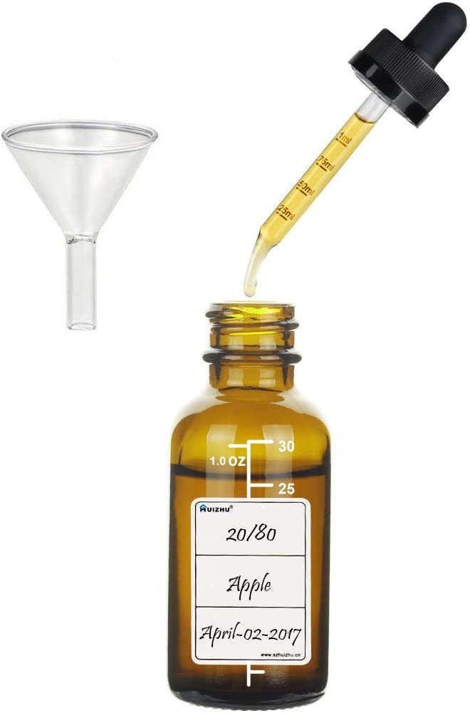 Furnrubden 30ml Flacons En Verre Ambre Avec Pipettes, 6 X