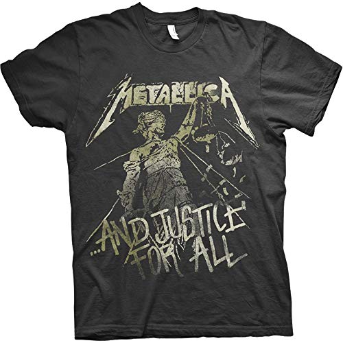 Metallica Justice Vintage_Men_BL_TS: L, T-Shirt Homme, Noir (Black Black), Large