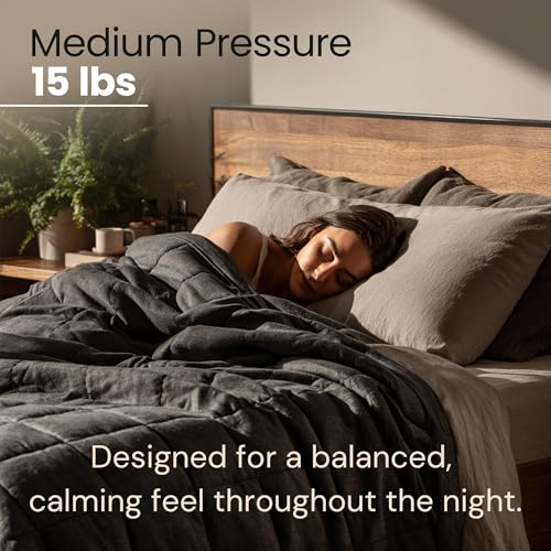 Image of HomeSmart Products Comfortable Weighted Blanket 15 lbs 60x80 Fits Full & Twin Size Bed Or Use as a Personal Weighted Blanket