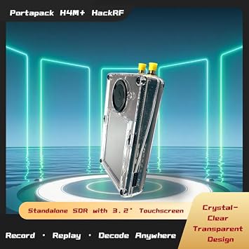 New Black PortaPack H4M + HackRF Kit SDR Development Board with 3.2 LCD, Transparent Shell & Antennas for Electronics & Engineering Projects