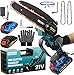 Mioduro 6 Inch Cordless Mini Chainsaw 21V, 2x4000mAh Batteries, Lightweight with Safety Lock & 2 Chains for Tree Trimming & Wood Cutting