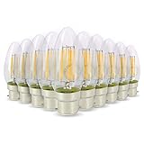 🕯️ FORME FLAMME VINTAGE (C37) : Avec leur design élégant en forme de bougie (Ø 35mm x H 98mm) et leurs filaments LED apparents, ces ampoules subliment vos luminaires ouverts. Le verre transparent offre un look rétro authentique, très esthétique même lorsque l'ampoule est éteinte.