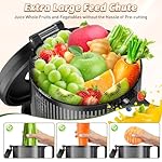 Cold Press Juicer, Juicer Machines with 5.4" Wide Feed Chute for Juice Extractor, Professional Slow Masticating Juicer for Whole Vegetables & Fruits with High Juice Yield, Easy to Clean (Black) - Image 2