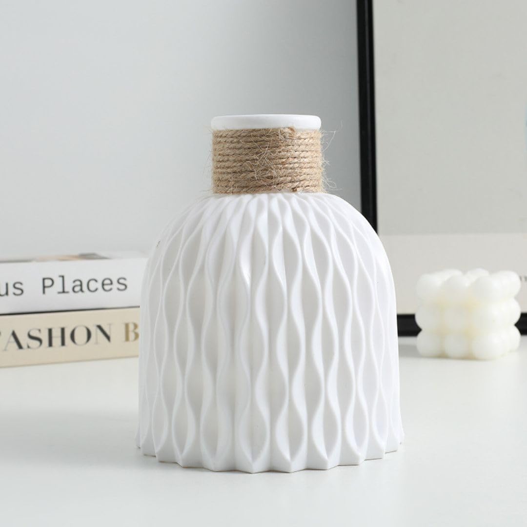 SATYAM KRAFT 1 Piece Unbreakable Nordic Plastic Vase for Flowers,Newyear,Diwali Gifting,Home decor,living room,Deepwali decoration,Flower vase, Restaurant Centerpiece,Bedroom,table top(Model 1)(white) (B0D91R68NF) Amazon Price History, Amazon Price Tracker