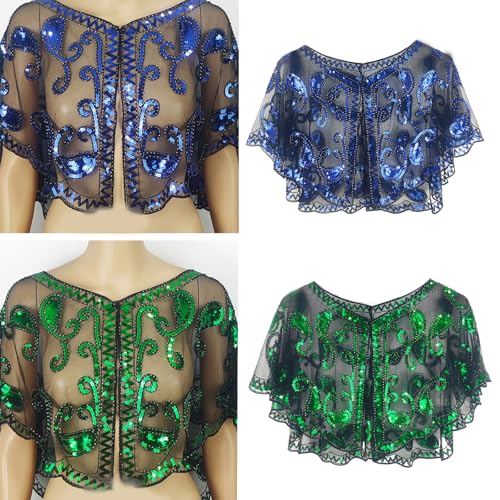 Sequins Flapper Shawls Wrap For 1920s Prom Wedding Party Beauty Scarf Beaded Sequins For Evening Dress2