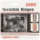 SOSS 203 Zinc Invisible Hinge with Holes for Wood or Metal Applications, Mortise Mounting, Black E-Coat Exterior Finish (Pack of 2)