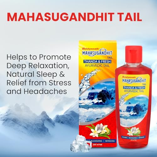 Image of Baidyanath Ayurved Mahasugandhit Tail (500 ml) - Ayurvedic Oil | Helps To Calms The Mind, Induces Deep Relaxation | For Natural Sleep, Relieves Stress, Anxiety, Tension And Headache