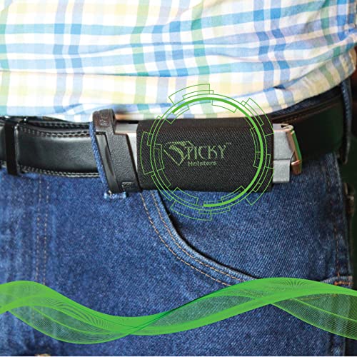 Sticky Holsters Belt Slider For Men And Women- Concealed Carry Elastic Extra Magazine Carriers For Belts Up To 1.75 Inches - 2-Pack, Black #TOP2