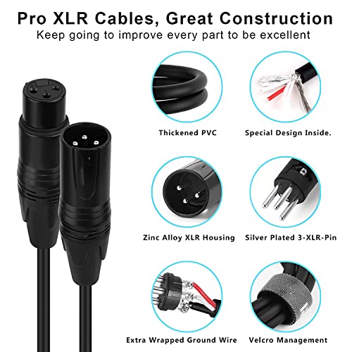 Image of DEVICE OF URBAN INFOTECH Male to Female XLR Cable for Condenser Microphone Balanced 3 Pin Copper Coated Mic Cord for Studio Amplifier Mixer DJ Premier Stage Performance (10)
