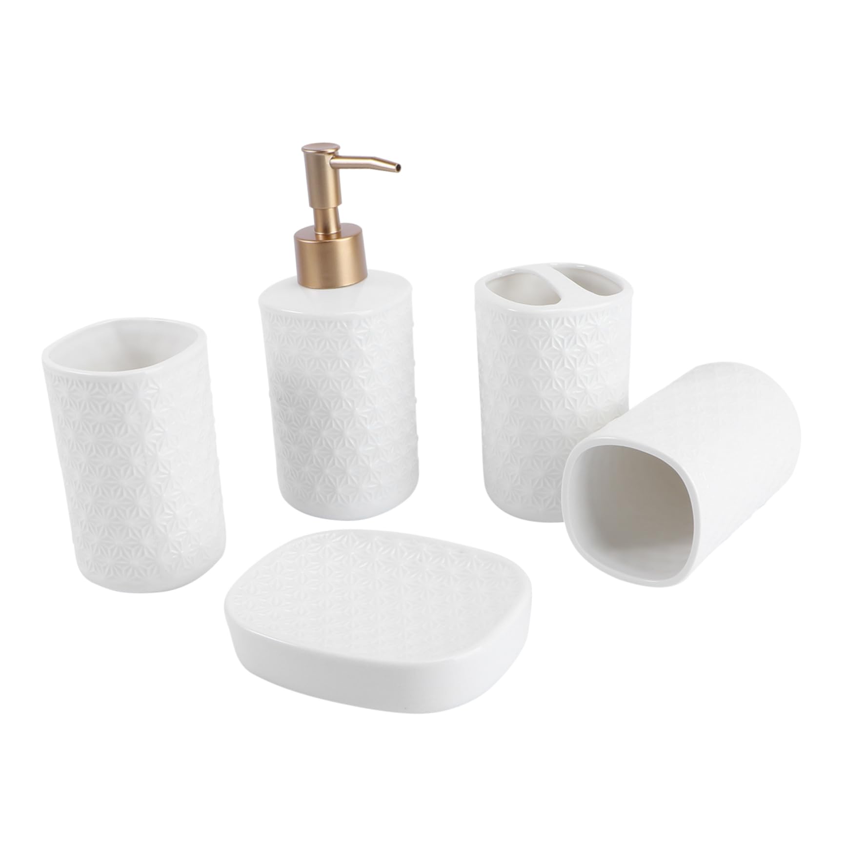 MAGICLULU Dispensador Pasta De Dientes y Jabón Accesorio Baño Vaso Cepillo Dientes Gárgaras