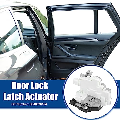 Image of ACROPIX Rear Left Door Lock Latch Actuator Replacement Fit for VW Passat 2005-2010 3C4839015A - Pack of 1 Black White Gray
