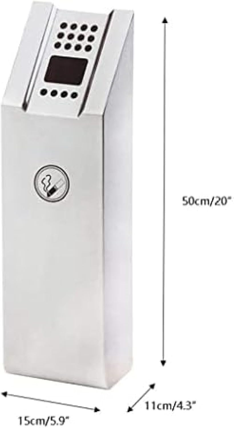 Posacenere da parete con contenitore per cenere, in acciaio inox, per uso esterno, contenitore per rifiuti di sigarette