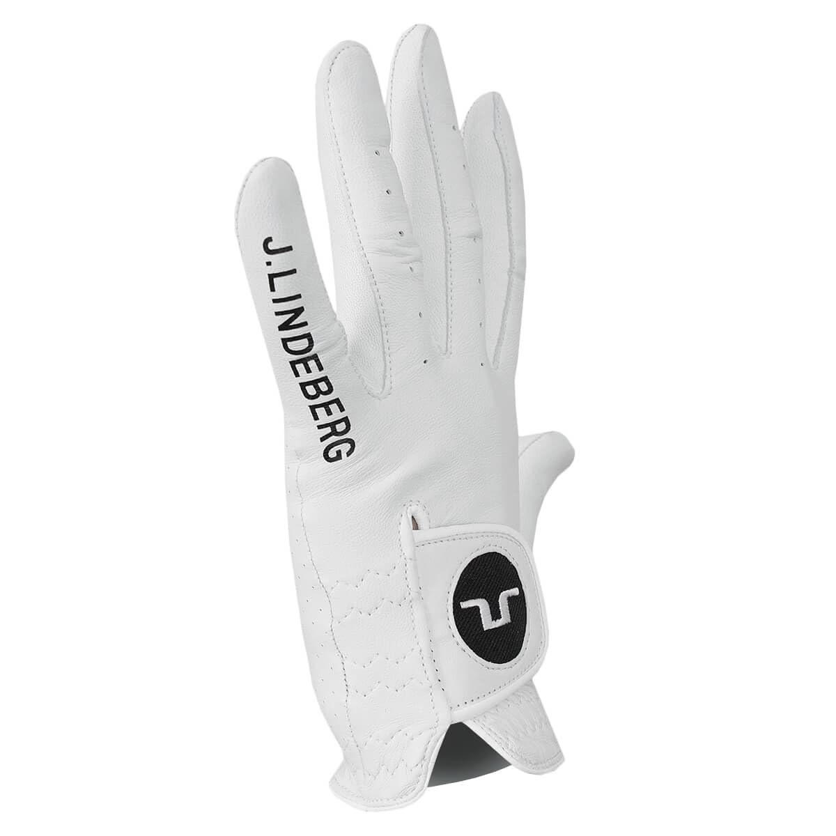 J.Lindeberg Men's Ron Leather Golf Glove - White - XL, Gloves