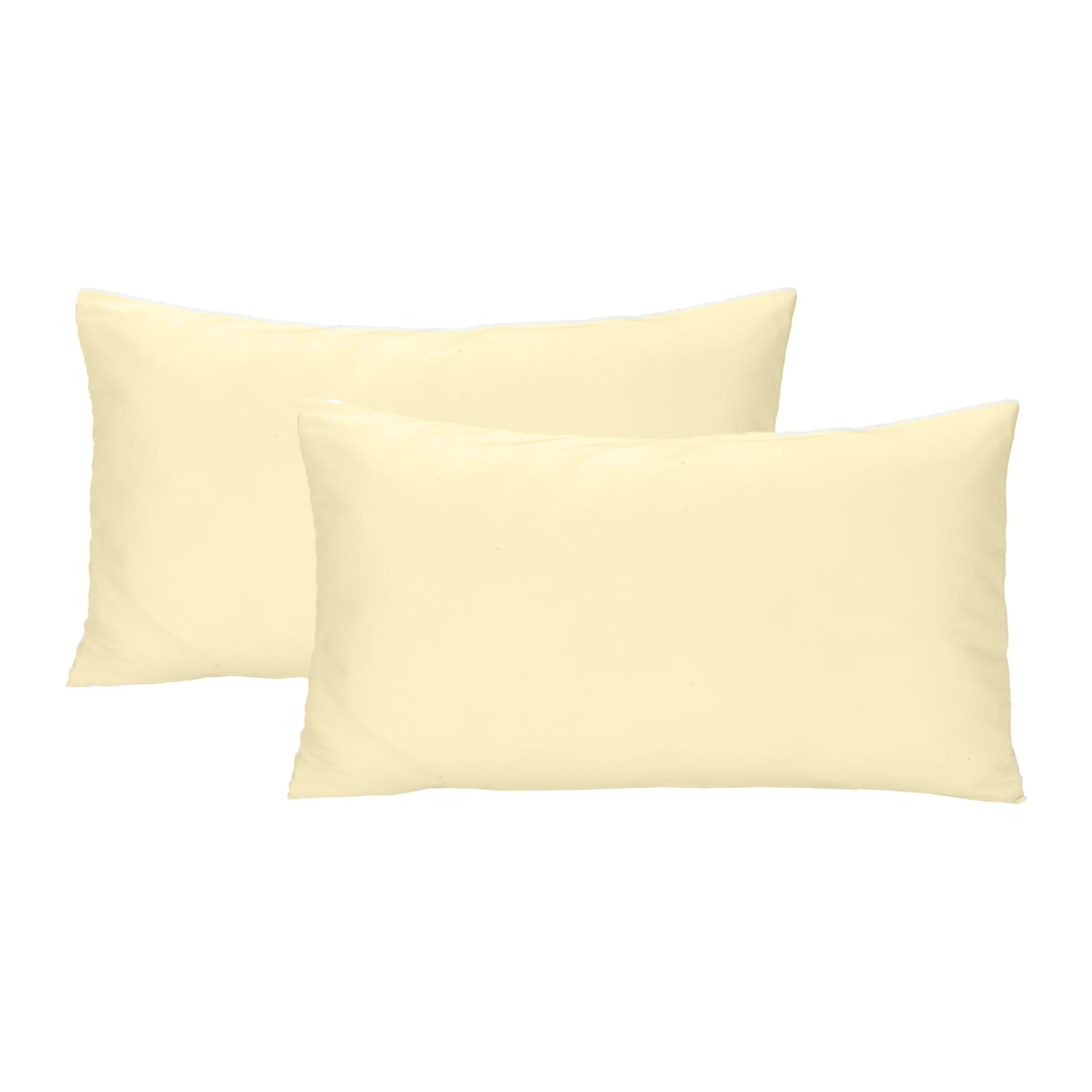Pack de 2 Fundas de Almohada 40x70 cm - Microfibra 100%, Extra Suaves y Transpirable, Fundas de Cojín con Cierre de Cremallera, Ideal para Decoración del Hogar - Color Beige