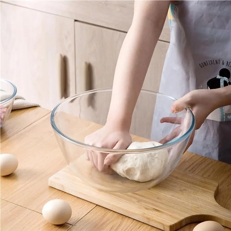 Rührschüssel-Set aus Glas, Salat-Servierschüssel, ofenfest, transparent, Trifle-Punschschale for Backen, Mischen, Servieren von Desserts, langlebig, kratzfest, unverzichtbar for die Küche(2100ML)
