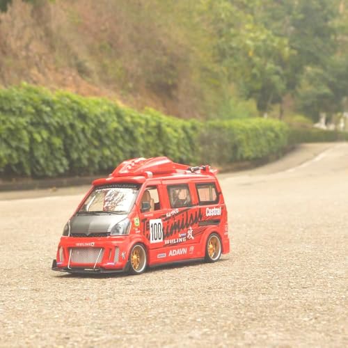 Image of 1:24 Scale Wuling Track Sports Van Diecast Model Car Premium Collectible with Realistic Details, Pull-Back Action, for Kids & Adults Best Gift Toys (Red)