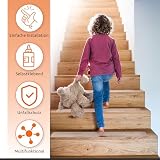 ECENCE 16 Stück Treppenstufen Antirutsch Treppenstufen Matten Transparent für Holz, Fliesen, Stein und andere Glatte Böden, Rutschschutz Treppe, Selbstklebend 60x10cm