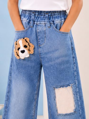Image of KiddoPanti Boys Baggy Jeans | Stretch Denim Wide Leg Jeans | Elastic Waist Casual Denim Pants | Cotton Blend Loose Fit with 4 Pockets | Kids Street wear | 2-14 Years