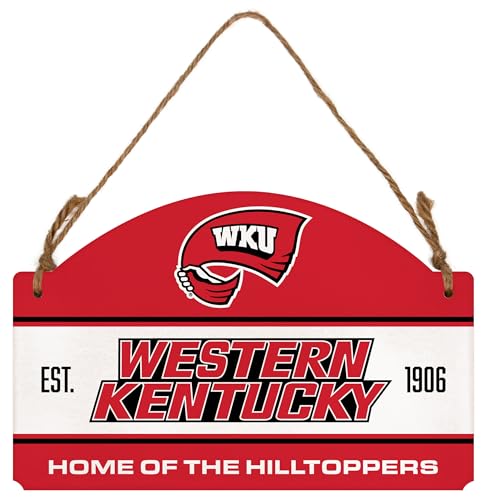 Western Kentucky Hilltoppers Flat Wood Sign with Hanging String – Officially Licensed Collegiate Product