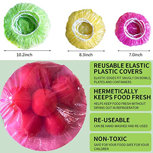 Mwellewm Elastic Food Storage Covers Reusable Stretch Plastic Wrap Bowl Covers Elastic Alternative To Foil For Family Outdoor Picnic 3 Size thumb #1