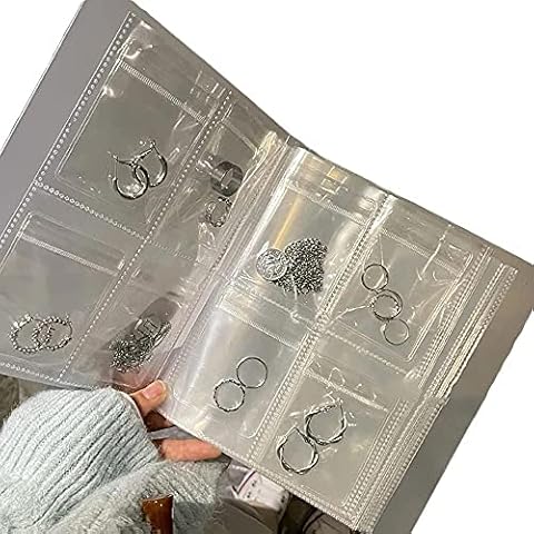 Portable Jewelry Zip-lock Bag Jewelry Packaging Album Transparent Jewelry Storage Book Cover