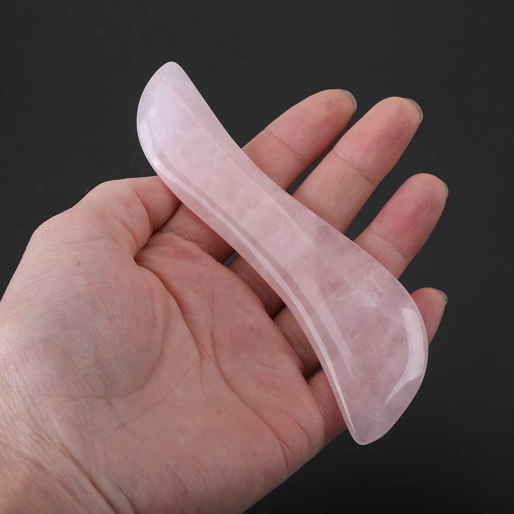 Jadeit Gua Sha narzędzia do masażu skrobania, naturalny kwarc różany tablica Gua Sha do ciała twarzy SPA akupunktury terapia punktowa spust leczenie