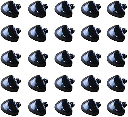 Hugede Black 100 Pcs Plastic Triangle Nose Teddy Bear Doll Nose Buttons With Washers For Crafts Crochet And Stuffed Animals 15X20mm