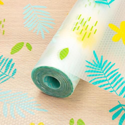 Image of Multipurpose EVA Shelf Liner Roll Flower, 45x300cm - Anti Slip Cupboard Mat, Kitchen Drawer Liner, Fridge Shelf Protector, Water Resistant Wardrobe Mat, Washable Non Slip Storage Liner Sheet