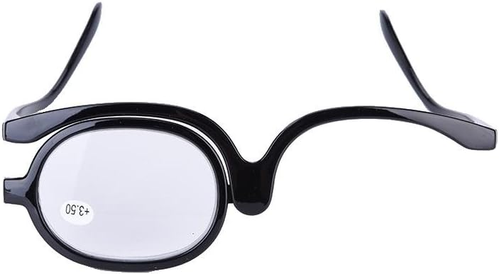 Magnifying Make up Eyeglasses, Magnify Eye Makeup Glasses Single Lens Rotating Glasses Women Makeup Essential Tool(Black,350)