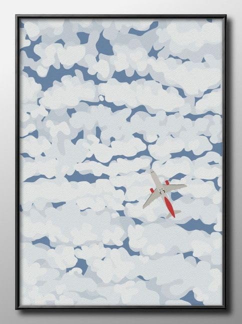 絵画　空　雲　飛行機雲　原画　インテリア　アート 絵画 空 雲 飛行機雲 原画 インテリア アート - メルカリ