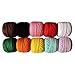 Kurtzy Colourful Crochet Yarn (10 Balls) - 2 Crochet Hooks Included (1mm & 2mm) - Each Thread Ball Weighs (20g/0.70oz) - Total of 1500m/1640 Yards of Coloured Cotton Yarn