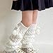 Girls Leg Warmers Y2k Knitted Cotton Long Below Knee Socks with Bowknot Fall Fashion Cute Harajuku Lolita Flared Leg Warmer
