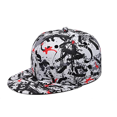 Moni Happy Gorras Para Hombres Flat Bill Hats Hip Hop Cap Snap On Baseball Hats For Men Women Dancing Music Note Graffiti Black #TOP2