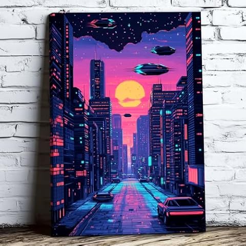 1pc Wooden Framed Canvas Prints Abstract Artwork Towering Skyscrapers Cityscape Mens Gifts Home Decor Gifts For Mom Framed 12x18inch Framed Cover