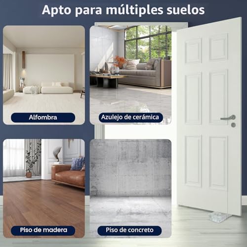Miniatura 8 de Vinabo Topes Para Puertas,6 Piezas Tope Puertas Suelo,Tope Puerta Antideslizante Apilable,Sujeta Puertas Para Antideslizante,Cuña Puerta Para Todo Tipo Suelos En Interiores Y Exteriores-Transparente