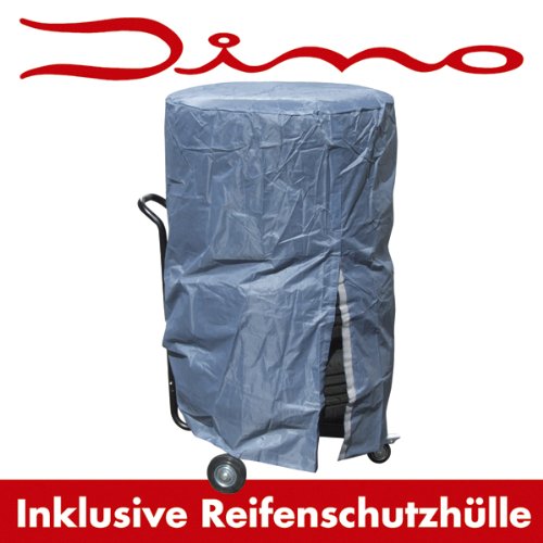 Dino KRAFTPAKET 130002 fahrbarer Felgenständer XL (235-er bis 285-er Reifengrößen) mit Reifenschutzhülle für fachgerechte Lagerung von Kompletträdern