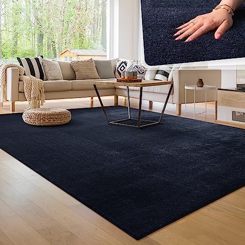 Paco Home Living Room Rug Fluffy Washable in Short Pile Soft, Size:80x150 cm, Colour:Anthracite