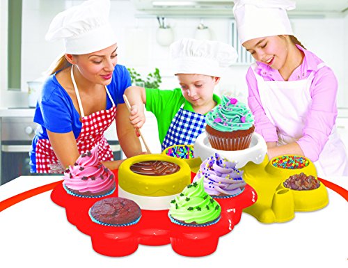 AMAV Cupcake Maker Kit - DIY Toy Make & Decorate Your Own Cupcakes - Easy & Safe to Use-No Oven Required - Perfect Group Activity & Best for Young Chefs & Cupcake Lovers - Thumbnail 3