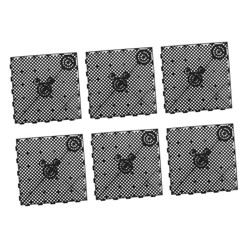 OUNONA 6個 水槽底フィルタープレート 水槽の装飾 プール 真空 立つ キット プロのタンクディバイダー 耐摩耗性水槽仕切り 耐摩耗性タンク仕切り 水族館の供給 プラスチック Black