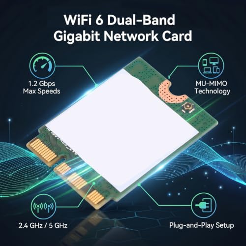 RTL8852BE WiFi 6 Tarjeta de Red, Doble Banda 2.4GHz 5GHz 1.2Gbps Plug and Play para Laptops miniatura 3