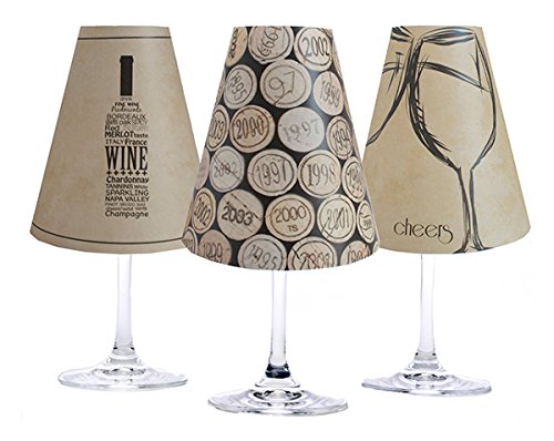 di Potter WS239 Napa Paper White Wine Glass Shade, Parchment (Pack of 6)