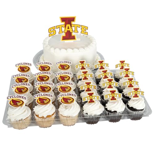 Desert Cactus Iowa State University Cupcake Topper and Cake Toppers Set - ISU Cyclones 25 Pcs Party Supplies, Decorations and Favors