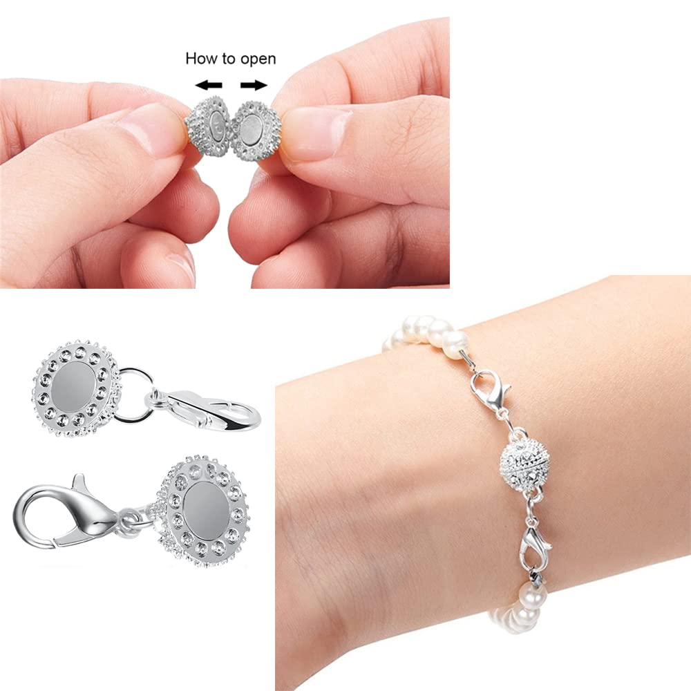 20 Chiusure Magnetiche Per Gioielli - Fermagli A Cuore Argento Per Collane E Bracciali - Foto 8