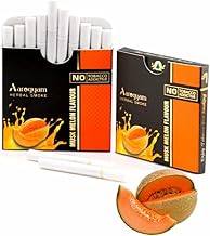 Aarogyam Herbals Cigarette 100% Tobacco & Nicotine Free Smoke, for Relieve Stress & Mood Enhance Product for Smokers - (10 Sticks in Each Packet) (Muskmelon Flavour)