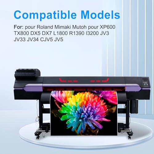 Goadper Eco Solvent Tinte Reinigungslösung 500ML Druckköpfe Reinigungslösung für Eco Solvent Tinte Kompatibel mit XP600 TX800 DX5 DX7 DX9 DX10 DX11 DX4 I1600 I3200 mit Roland Mimaki Mutoh （1 Pack）