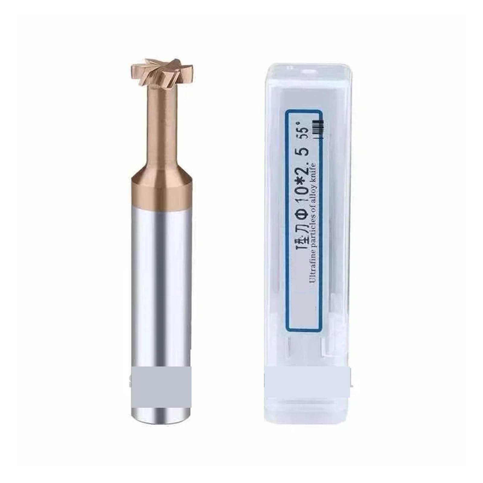 Wolframkarbid-Finger-Router-Bit T-Nut-Fräser Lot-Fräser Metall-Fräswerkzeug(H 1mm,Coating T Slot,D 4mm)