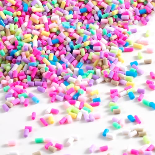 OIIKI 100g Mini Fake Candy Sprinkles Polymer Clay Slices Fake Sprinkles Nail Art Supplies for Chirstmas Wedding Party Decor DIY Crafts- Mixed Colors
